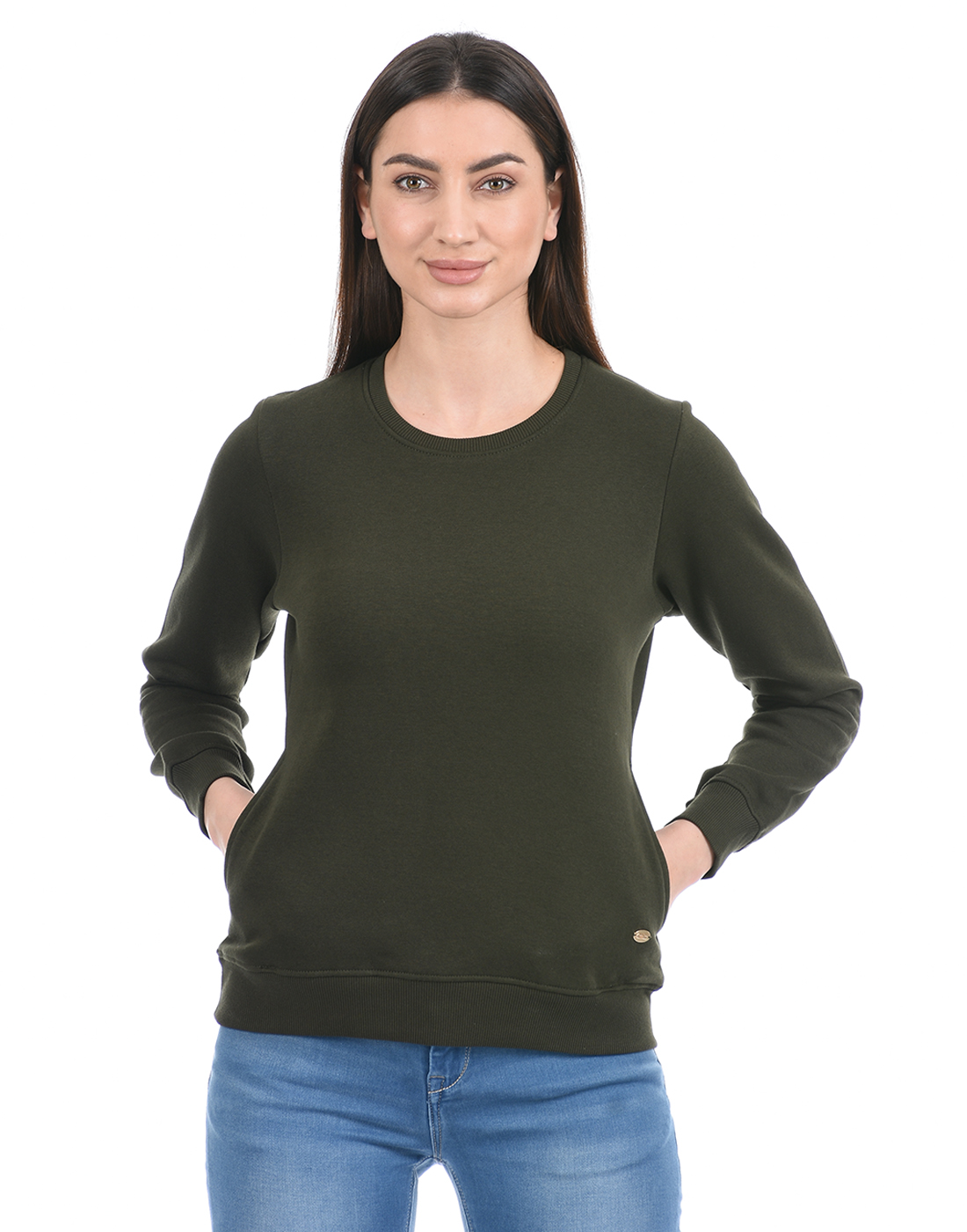 Cloak & Decker by Monte Carlo Women Green Sweat Shirt